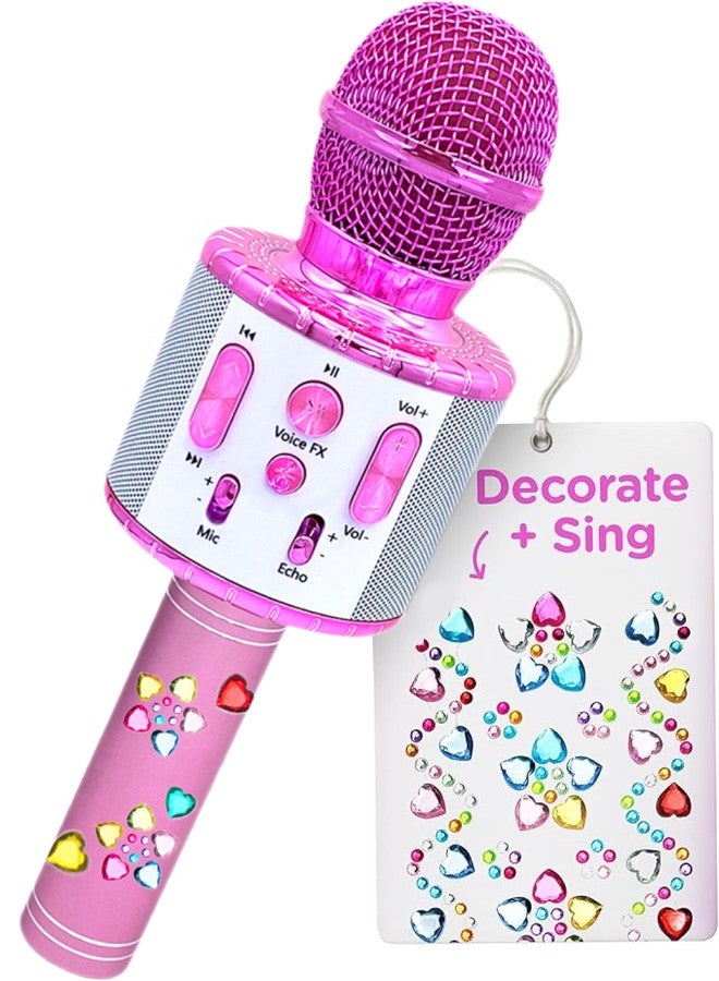 Move2Play, Kids Karaoke Microphone | Includes Stickers & Bluetooth | Kids Birthday Gift | Toy for All Ages 2, 3, 4, 5, 6+ Year Old Girls, Boys & Toddlers (White/Pink) - Image 1
